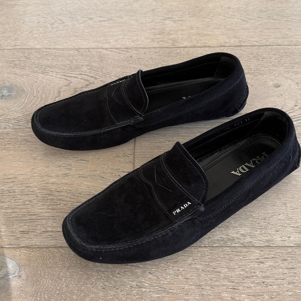 Prada Men's Black Suede Loafers Size 11 - Picture 4 of 8